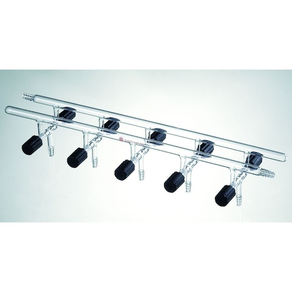 Synthware MANIFOLD, VACUUM/INERT GAS, DOUBLE, 4 PORT, 450mm, 2 HOSE. M141004 - main